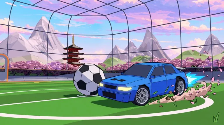 Official Roblox thumbnail for Turbo Soccer : Beta 1.0 - Car Soccer. The listing does not describe the scene.